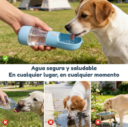 Botella Agua Mascotas 3 en 1