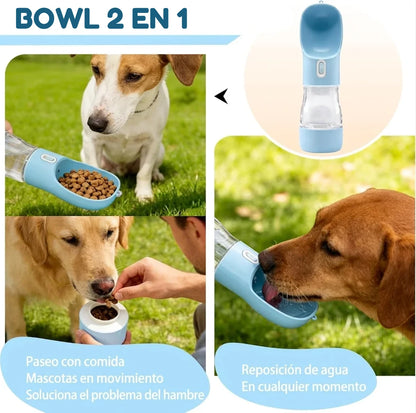 Botella Agua Mascotas 3 en 1