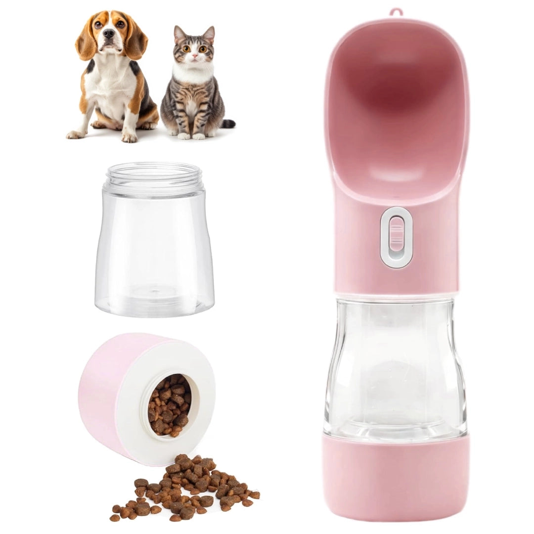 Botella Agua Mascotas 3 en 1